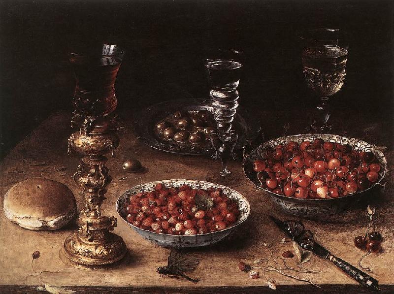 BEERT, Osias Still-Life with Cherries and Strawberries in China Bowls